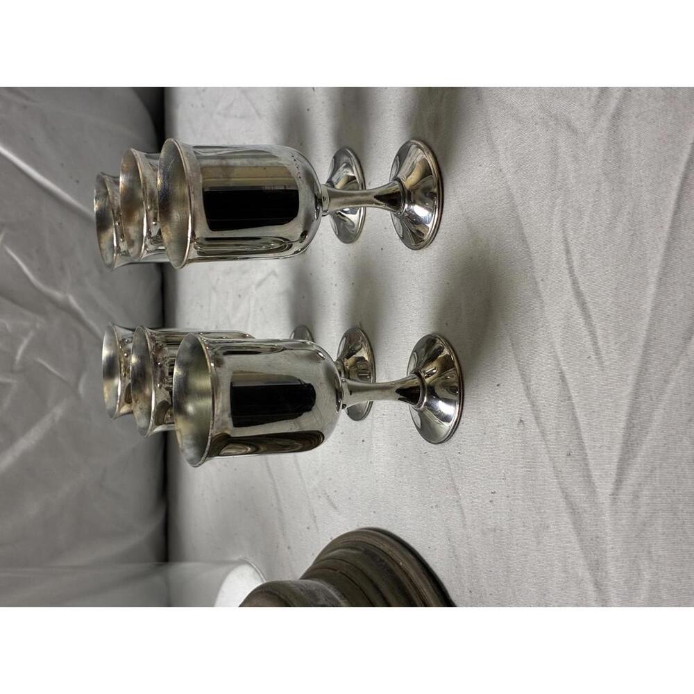 Vtg Taunton Silversmith Lenox Silverplate Regency Style Cordial Glasses Set of 6 - Picture 8 of 8